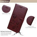 For Samsung Galaxy S22 Ultra 5G Rose Embossed Leather Phone Case(Brown)