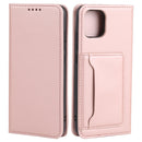 For Samsung Galaxy A03 Strong Magnetism Liquid Feel Horizontal Flip Leather Phone Case(Rose Gold)