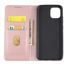 For Samsung Galaxy A03 Strong Magnetism Liquid Feel Horizontal Flip Leather Phone Case(Rose Gold)