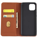 For Samsung Galaxy A03 Strong Magnetism Liquid Feel Horizontal Flip Leather Phone Case(Brown)