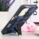 For Xiaomi Mi 11T / 11T Pro Camouflage Armor Kickstand TPU + PC Magnetic Phone Case(Dark Blue)