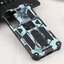 For Samsung Galaxy S22 5G Camouflage Armor Kickstand TPU + PC Magnetic Phone Case(Mint Green)