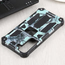 For Samsung Galaxy S22 5G Camouflage Armor Kickstand TPU + PC Magnetic Phone Case(Mint Green)