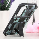For Samsung Galaxy S22 5G Camouflage Armor Kickstand TPU + PC Magnetic Phone Case(Mint Green)