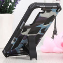 For Samsung Galaxy S22 5G Camouflage Armor Kickstand TPU + PC Magnetic Phone Case(Light Blue)