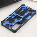 For Samsung Galaxy S22 5G Camouflage Armor Kickstand TPU + PC Magnetic Phone Case(Dark Blue)