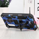 For Samsung Galaxy S22 5G Camouflage Armor Kickstand TPU + PC Magnetic Phone Case(Dark Blue)