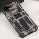 For Samsung Galaxy S22 5G Camouflage Armor Kickstand TPU + PC Magnetic Phone Case(Army Green)