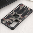 For Samsung Galaxy S22 5G Camouflage Armor Kickstand TPU + PC Magnetic Phone Case(Army Green)