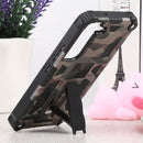 For Samsung Galaxy S22 5G Camouflage Armor Kickstand TPU + PC Magnetic Phone Case(Army Green)