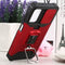 For Samsung Galaxy A13 5G Sliding Camera Cover Design PC + TPU Shockproof Phone Case with Ring Holder & Card Slot(Red)