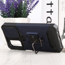 For Samsung Galaxy A13 5G Sliding Camera Cover Design PC + TPU Shockproof Phone Case with Ring Holder & Card Slot(Blue)