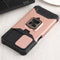 For Samsung Galaxy A13 5G Sliding Camera Cover Design PC + TPU Shockproof Phone Case with Ring Holder & Card Slot(Rose Gold)