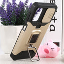 For Samsung Galaxy A13 5G Sliding Camera Cover Design PC + TPU Shockproof Phone Case with Ring Holder & Card Slot(Gold)