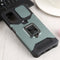 For Samsung Galaxy A13 5G Sliding Camera Cover Design PC + TPU Shockproof Phone Case with Ring Holder & Card Slot(Dark Green)