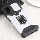 For Samsung Galaxy A13 5G Sliding Camera Cover Design PC + TPU Shockproof Phone Case with Ring Holder & Card Slot(Silver)