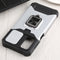 For Samsung Galaxy A13 5G Sliding Camera Cover Design PC + TPU Shockproof Phone Case with Ring Holder & Card Slot(Silver)