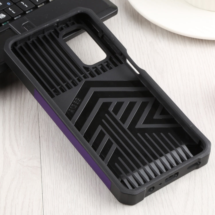 For Samsung Galaxy A13 5G Sliding Camera Cover Design PC + TPU Shockproof Phone Case with Ring Holder & Card Slot(Purple)