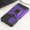 For Samsung Galaxy A13 5G Sliding Camera Cover Design PC + TPU Shockproof Phone Case with Ring Holder & Card Slot(Purple)