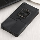 For Samsung Galaxy S22 5G Sliding Camera Cover Design PC + TPU Shockproof Phone Case with Ring Holder & Card Slot(Black)