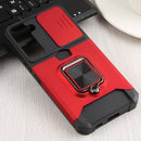 For Samsung Galaxy S22 5G Sliding Camera Cover Design PC + TPU Shockproof Phone Case with Ring Holder & Card Slot(Red)