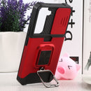 For Samsung Galaxy S22 5G Sliding Camera Cover Design PC + TPU Shockproof Phone Case with Ring Holder & Card Slot(Red)