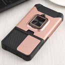 For Samsung Galaxy S22 5G Sliding Camera Cover Design PC + TPU Shockproof Phone Case with Ring Holder & Card Slot(Rose Gold)