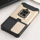 For Samsung Galaxy S22 5G Sliding Camera Cover Design PC + TPU Shockproof Phone Case with Ring Holder & Card Slot(Gold)