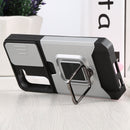 For Samsung Galaxy S22 5G Sliding Camera Cover Design PC + TPU Shockproof Phone Case with Ring Holder & Card Slot(Silver)