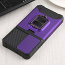 For Samsung Galaxy S22 5G Sliding Camera Cover Design PC + TPU Shockproof Phone Case with Ring Holder & Card Slot(Purple)