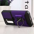 For Samsung Galaxy S22 5G Sliding Camera Cover Design PC + TPU Shockproof Phone Case with Ring Holder & Card Slot(Purple)