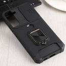 For Samsung Galaxy S22+ 5G Sliding Camera Cover Design PC + TPU Shockproof Phone Case with Ring Holder & Card Slot(Black)