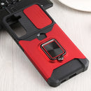 For Samsung Galaxy S22+ 5G Sliding Camera Cover Design PC + TPU Shockproof Phone Case with Ring Holder & Card Slot(Red)