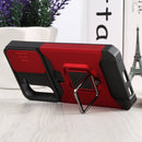 For Samsung Galaxy S22+ 5G Sliding Camera Cover Design PC + TPU Shockproof Phone Case with Ring Holder & Card Slot(Red)