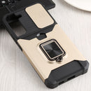 For Samsung Galaxy S22+ 5G Sliding Camera Cover Design PC + TPU Shockproof Phone Case with Ring Holder & Card Slot(Gold)