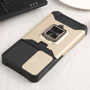 For Samsung Galaxy S22+ 5G Sliding Camera Cover Design PC + TPU Shockproof Phone Case with Ring Holder & Card Slot(Gold)