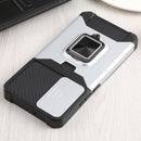 For Samsung Galaxy S22+ 5G Sliding Camera Cover Design PC + TPU Shockproof Phone Case with Ring Holder & Card Slot(Silver)