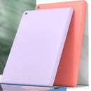 Mutural Silicone Microfiber Tablet Case For iPad 10.2 2021 / 2020 / 2019(Pink Orange)