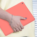 Mutural Silicone Microfiber Tablet Case For iPad 10.2 2021 / 2020 / 2019(Pink Orange)