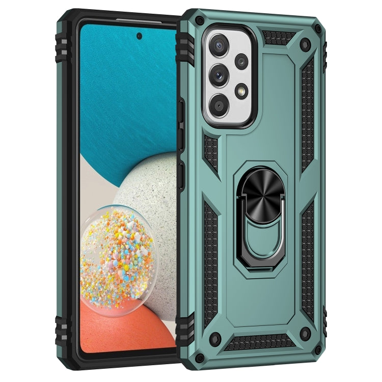 For Samsung Galaxy A53 5G Shockproof TPU + PC Phone Case(Dark Green)