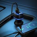 Borofone BZ14 12W Dual USB Ports Car Charger with Ambient Light + 1m USB to Micro USB Data Cable Set(Black)