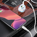 Borofone BZ14A PD 20W USB-C / Type-C + QC 3.0 USB Ports Car Charger with Ambient Light + 1m USB-C / Type-C to 8 Pin Data Cable Set(White)