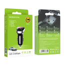 Borofone BZ15 Auspicious Dual USB Ports Digital Display Car Charger(Black)