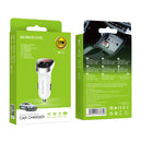 Borofone BZ15 Auspicious Dual USB Ports Digital Display Car Charger(White)