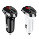 Borofone BZ15 Auspicious Dual USB Ports Digital Display Car Charger(White)