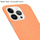 Crocodile PU + PC Phone Case For iPhone 13 Pro(Orange)