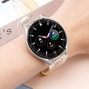 For Samsung Galaxy Watch4 40mm/44mm Jelly Translucent TPU Watch Band, Style:Rose Gold Buckle(Transparent)