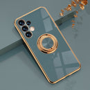 For Samsung Galaxy A13 4G 6D Electroplating Silicone Phone Case with Ring Holder(Grey)