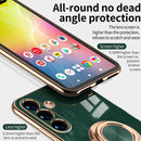 For Samsung Galaxy A13 4G 6D Electroplating Silicone Phone Case with Ring Holder(Light Cyan)