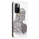 For Xiaomi Redmi Note 11 Pro 5G / 11 Pro+ 5G Colored Drawing Pattern Invisible Magnetic Leather Phone Case(Girl)